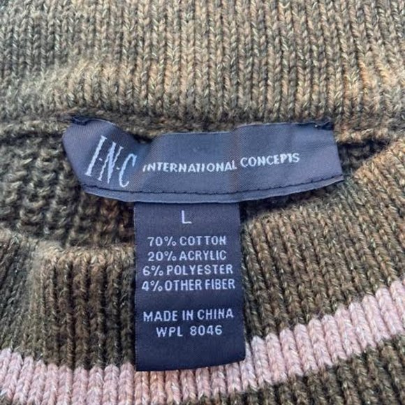 INC Olive Green cold shoulder Sweater - Picture 4 of 5